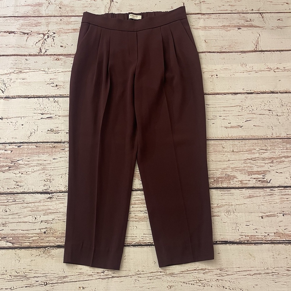 ARITZIA Babaton Womens Modesto Cropped Pants Size 4 Burgundy Inseam 22"